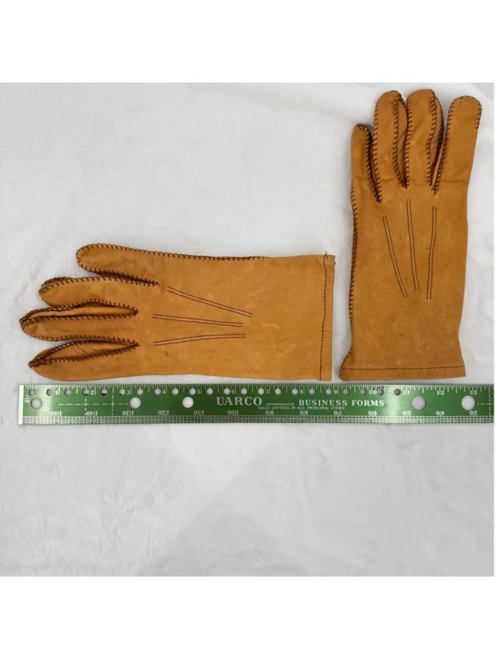 Vintage Perrone Leather Gloves Camel Tan Butter Soft Made in USA XL FIT MEDIUM